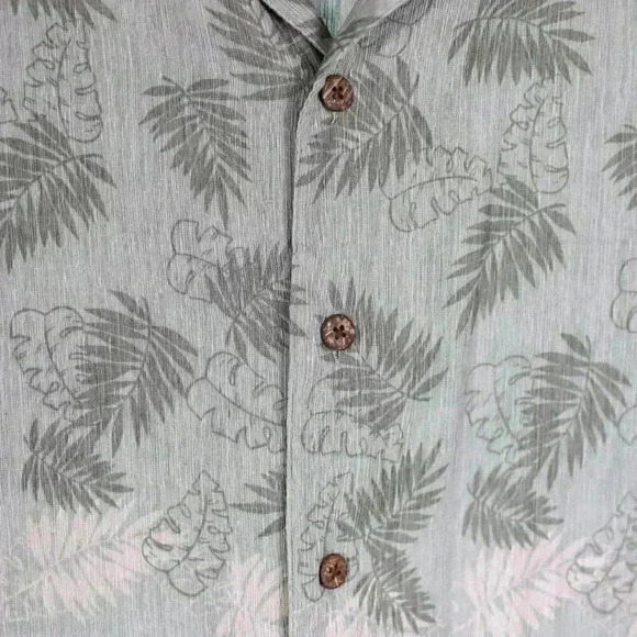 Havana Jack's Cafe 100% Silk Hawaiian button down shirt palm trees floral - Picture 10 of 16